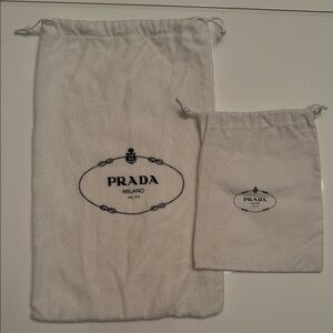 Prada White Dust Bag Duo